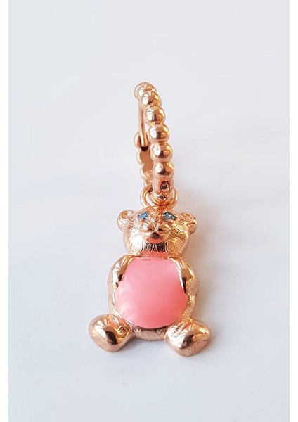 Tekli Göbek Mineli Bear Gümüş Küpe