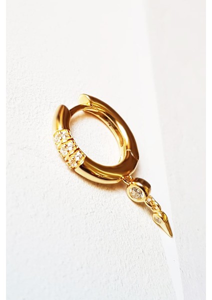 Tekli Ithal Taşlı Figür Gümüş Küpe