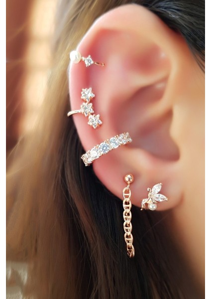 Tekli Ithal Minicik Fairy Kelebek Inci Gümüş Küpe-Sağ fiyatları