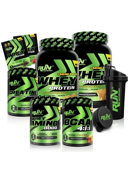 Fitness Paketi Large Kas Kütlesi - 2xmini Plus Bisküvi, Bcaa Kola, Creatine, AMINO8000 - 4 Hediyeli