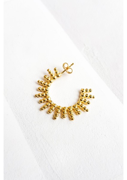 Tekli Halha Top Gümüş Küpe