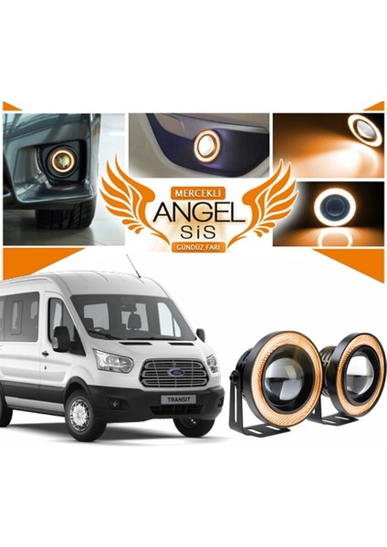Ford Transit Tüm Modeller Uyumlu, Universal Mercekli LED Angel Sis Farı, 76MM Turuncu Renk fiyatları