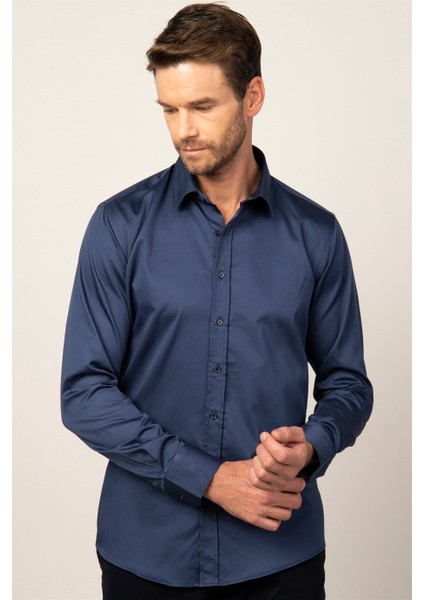 Modern Slim Fit Koton Saten Premium Seri Erkek Gömlek fiyatları
