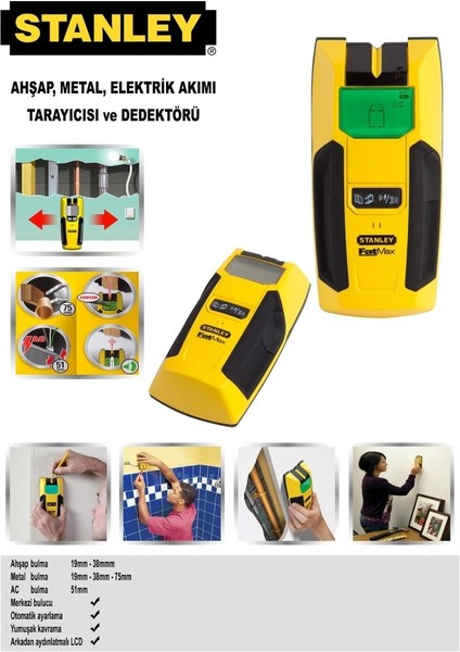 Ahşap Metal ve Elektrik Hattı Tarayıcı FMHT0-77407 modelleri