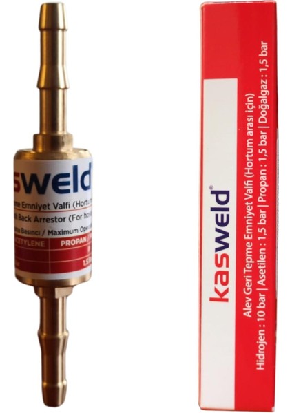 Mtmgaz Alev Emniyet Valfi Hortum Arası (Doğalgaz,Hidrojen,Propan,Asetilen)