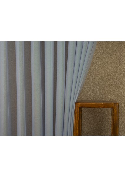 Etamin Tül Mavi 1-2,5 Orta Sık Pile 300X260