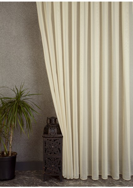 Etamin Tül Şampanya Rengi 1-2 Seyrek Pile 300X260