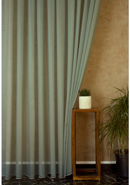 Etamin Tül Yeşil 1-2 Seyrek Pile 300X260