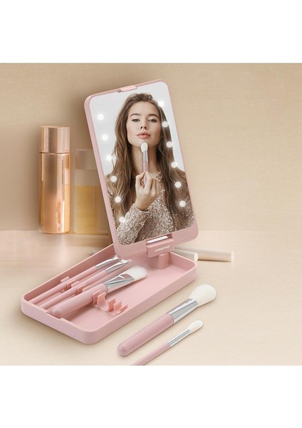 Beauty LED Işıklı Makyaj Ayna Seti Pembe