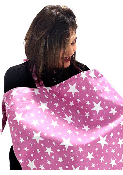 Ayarlanabilir Anne Emzirme Örtüsü Yıkanabilir Bebek Emzirme Önlüğü Pembe Yıldız 85X70 fiyatları