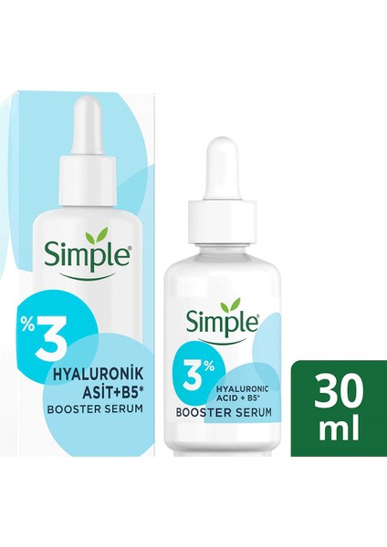 Booster Serum %3 Hyaluronik Asit + B5 Vitamini Derinlemesine Cilt Nemlendirme 30 ml