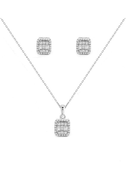 Baget Taşlı Gümüş Set TG.137