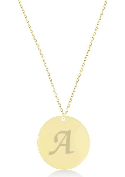 Çift Taraflı Madalyon - Hayat Ağacı ve Harfli Altın Kolye KLA.217 modelleri