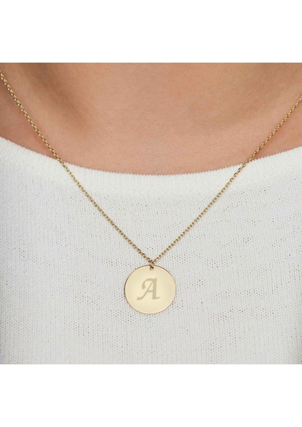 Çift Taraflı Madalyon - Hayat Ağacı ve Harfli Altın Kolye KLA.217 indirimleri