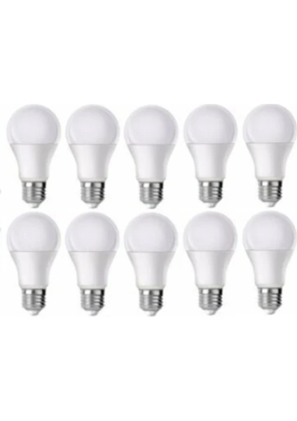 ZM Aydınlatma LED - 9W - Beyaz Işık - E27 - 10LU - Tasarruflu LED Ampul 9W Ampul