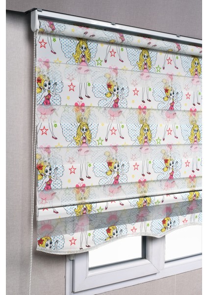 Brillant Etekli Prenses Desenli Zebra Stor Güneşlik Perdeler fiyatları