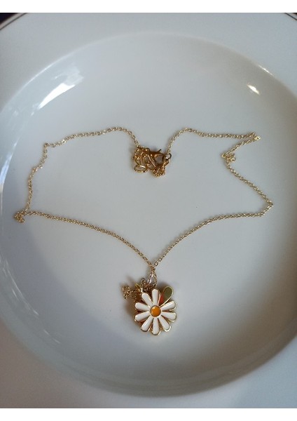 Handmade Papatya Gold Zincirli Kadın Kolye fiyatları