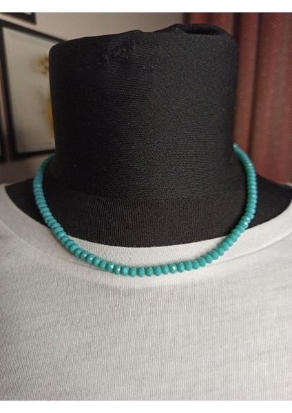 Handmade Turkuaz Parlak Kristal Işıltı Kadın Kolye fiyatları