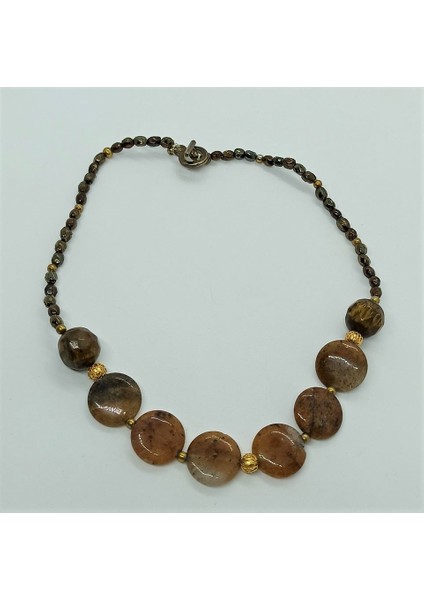 Handmade El Yapımı Akik Doğal Taş Kadın Kolye