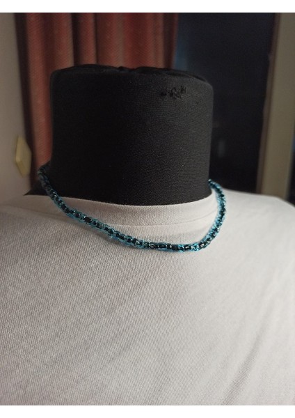 Handmade Mavi Cam Boncuk Kadın Kolye modelleri