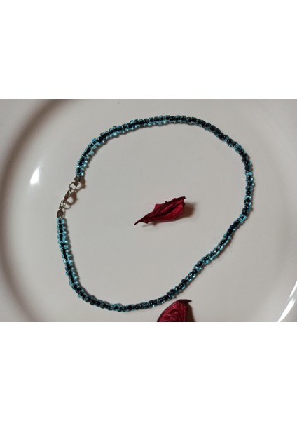 Handmade Mavi Cam Boncuk Uni Kolye