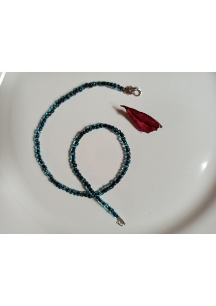 Handmade Mavi Cam Boncuk Uni Kolye