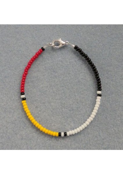 Handmade El Yapımı Beyaz Siyah Kırmızı Turuncu Uni Bileklik