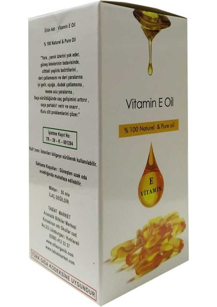 Saf E Vitamini Yağı 50 ml Saç ve Cilt Bakım