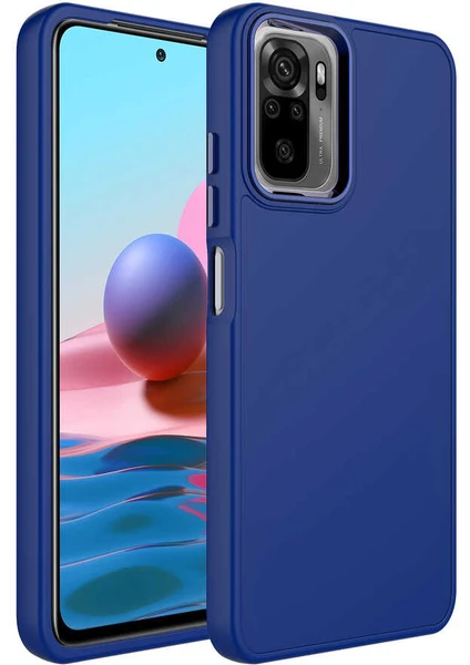 Vip Case Xiaomi Redmi Note 10 Parlak Metal Detaylı Tuşu Kolay Basmalı Lansman Pastel Silikon Ruby Kılıf