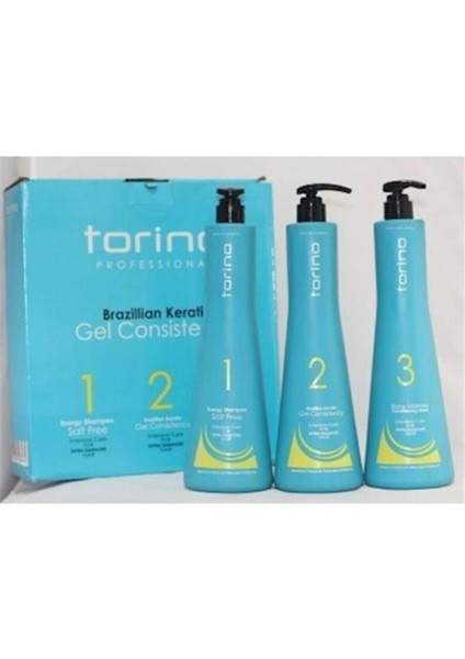 Jel Keratin Brezilya Fönü Kalıcı Düzleştirme ve Bakım Seti 3X1100ML - Büyük