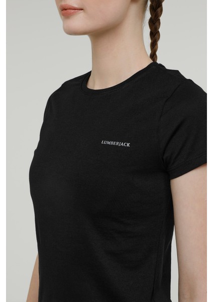 W-CT122 Basıc C Neck T-Sh Siyah Kadın Kısa Kol T-Shirt fırsatları