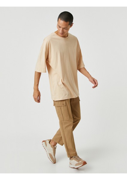 Basic Oversize Tişört Bisiklet Yaka Kısa Kollu fiyatları