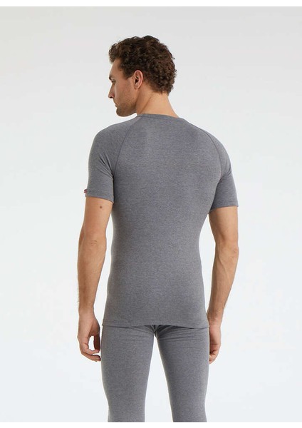 Kısa Kol Thermal Unisex Gri 9258 fırsatları