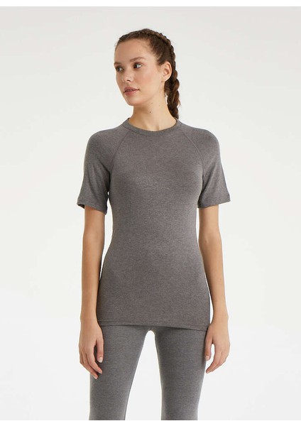 Kısa Kol Thermal Unisex Gri 9258 indirimleri