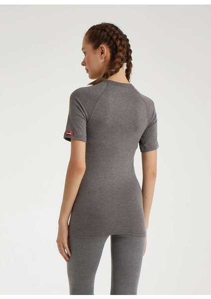 Kısa Kol Thermal Unisex Gri 9258