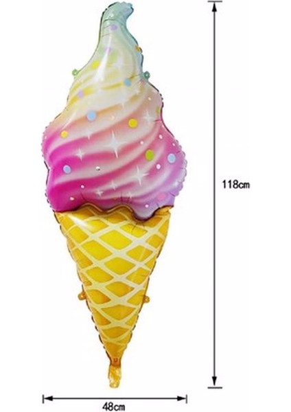 Gökkuşağı Rakam ve Dondurma Balon Set Balon Folyo Set Konsept Doğum Günü Set Yaş Balon Set fiyatları