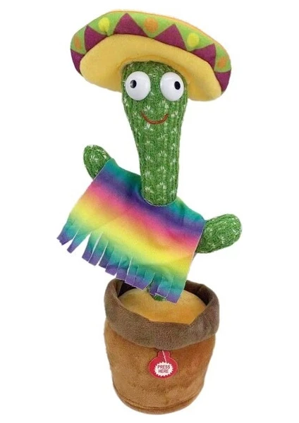 By Öztek Konuşan Dans Eden Kaktüs Müzikli Işıklı Saksı Peluş Oyuncak - Cactus Toy - Dansçı Kaktüs