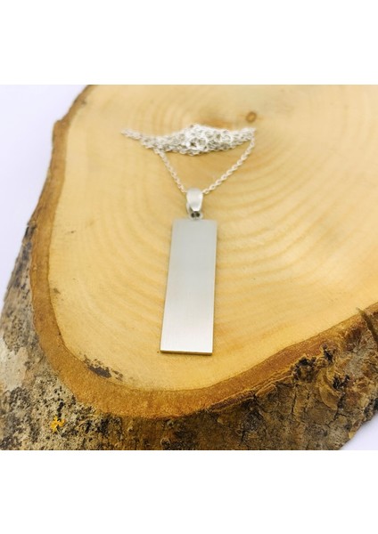 Gümüş Dikdörtgen Plaka Kolye (BG-KLY-864)