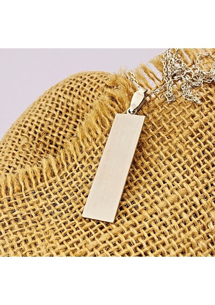 Gümüş Dikdörtgen Plaka Kolye (BG-KLY-864) modelleri