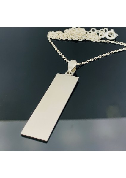 Gümüş Dikdörtgen Plaka Kolye (BG-KLY-864) fırsatları