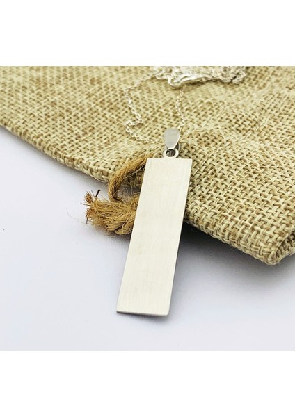 Gümüş Dikdörtgen Plaka Kolye (BG-KLY-864) indirimleri