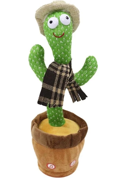 By Öztek Konuşan Dans Eden Kaktüs Müzikli Işıklı Saksı Peluş Oyuncak - Cactus Toy - Dansçı Kaktüs