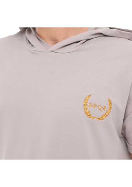 Spqr Kısa Kollu Sweatshirt Neptune Gri