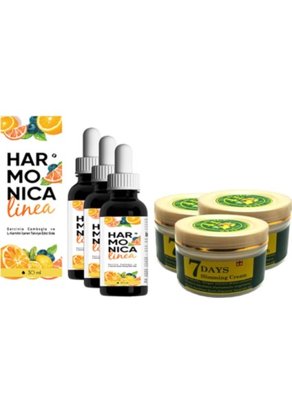 Linea 30ML Damla 3 Ad + 7days Slimming Cream Ginger Miracle 100ML Vücut Bakım Kremi 3 Ad