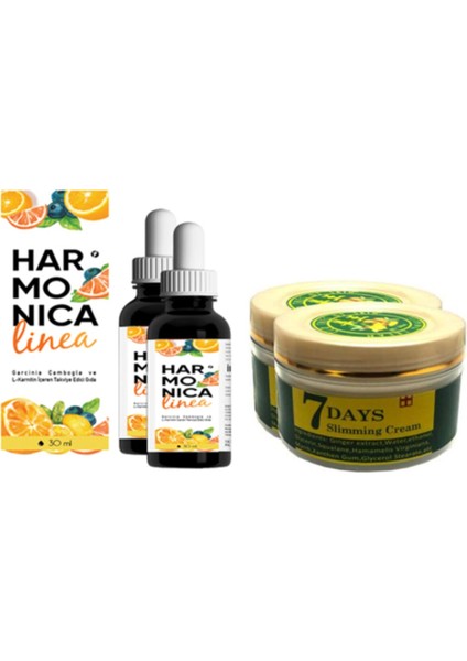 Linea 30ML Damla 2 Ad + 7days Slimming Cream Ginger Miracle 100ML Vücut Bakım Kremi 2 Ad