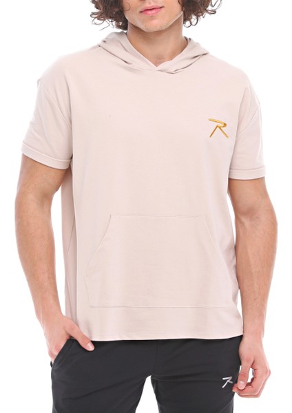 Kısa Kollu Sweatshirt Oculus Bej