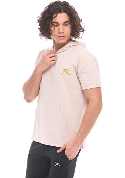 Kısa Kollu Sweatshirt Oculus Bej