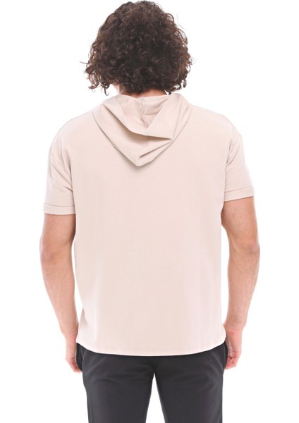Kısa Kollu Sweatshirt Oculus Bej
