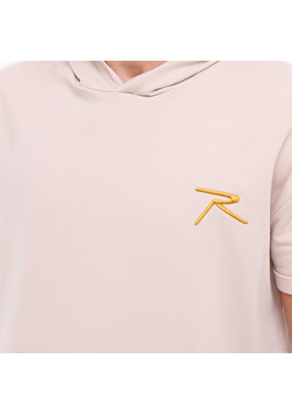 Kısa Kollu Sweatshirt Oculus Bej