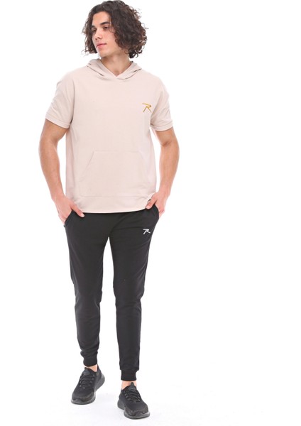 Kısa Kollu Sweatshirt Oculus Bej